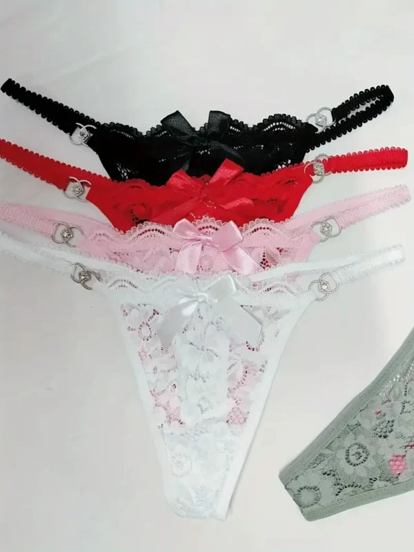 280fc51a-bd9e-4c7a-851a-a6e4d56a1c76 Lace Bow-Accent Thong Panties