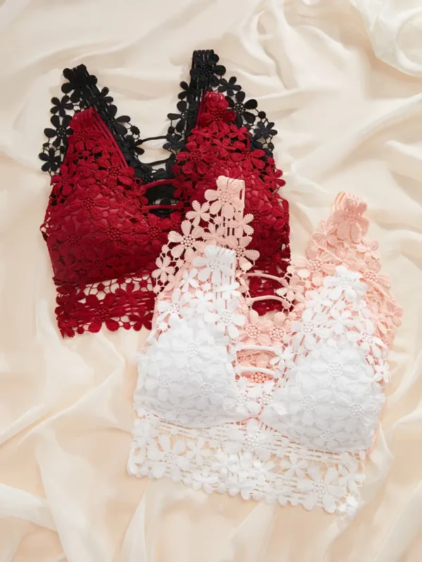 9fa2ebba8ae34022a161ae4dff42210c Women’s Floral Lace Crisscross Bralette