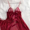 e2c784fa-86e8-4a7f-be35-7e3f1b35f7a3 Floral Embroidered Mesh Babydoll & Tie-Front Panty Set