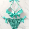 bdabfa88-74ed-4fee-bd23-6954b06dde60 Women’s Mint Green Tie-Front Halter Bikini Set with Paisley Print Bottoms