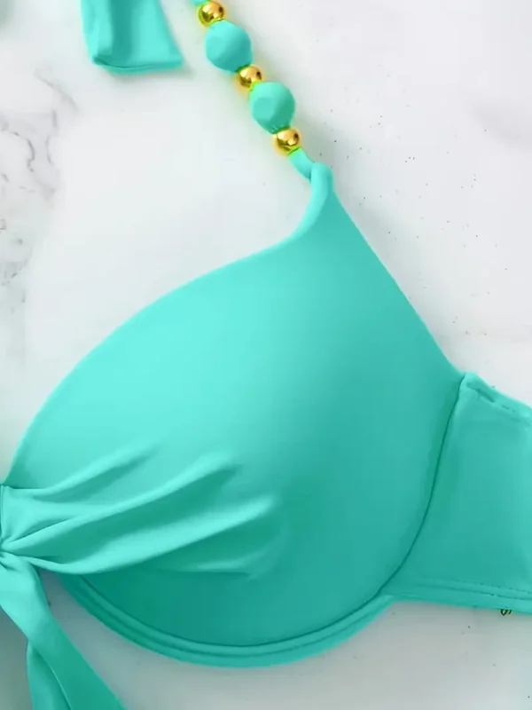 c467136d-0bec-485f-aada-bfa5a4366fc3 Women’s Mint Green Tie-Front Halter Bikini Set with Paisley Print Bottoms